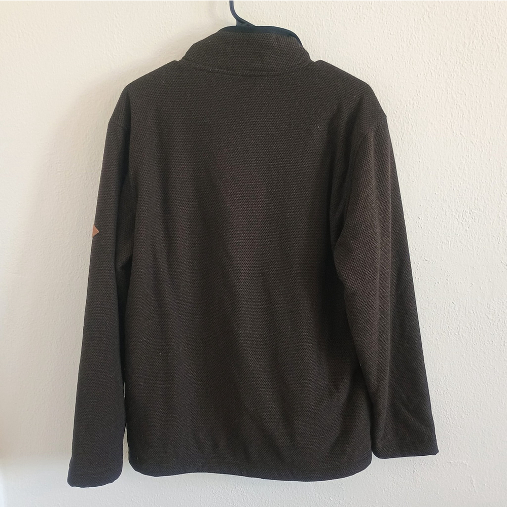 NWT Orvis Mens 1/4 Zip Pullover Sweater Jacket Sherpa Lined Brown Size Medium - Picture 2 of 9